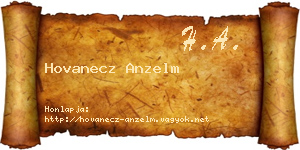 Hovanecz Anzelm névjegykártya